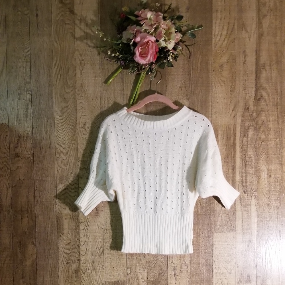 Sweater by TakeOut Jr's S Cream, Ivory, Eggshell